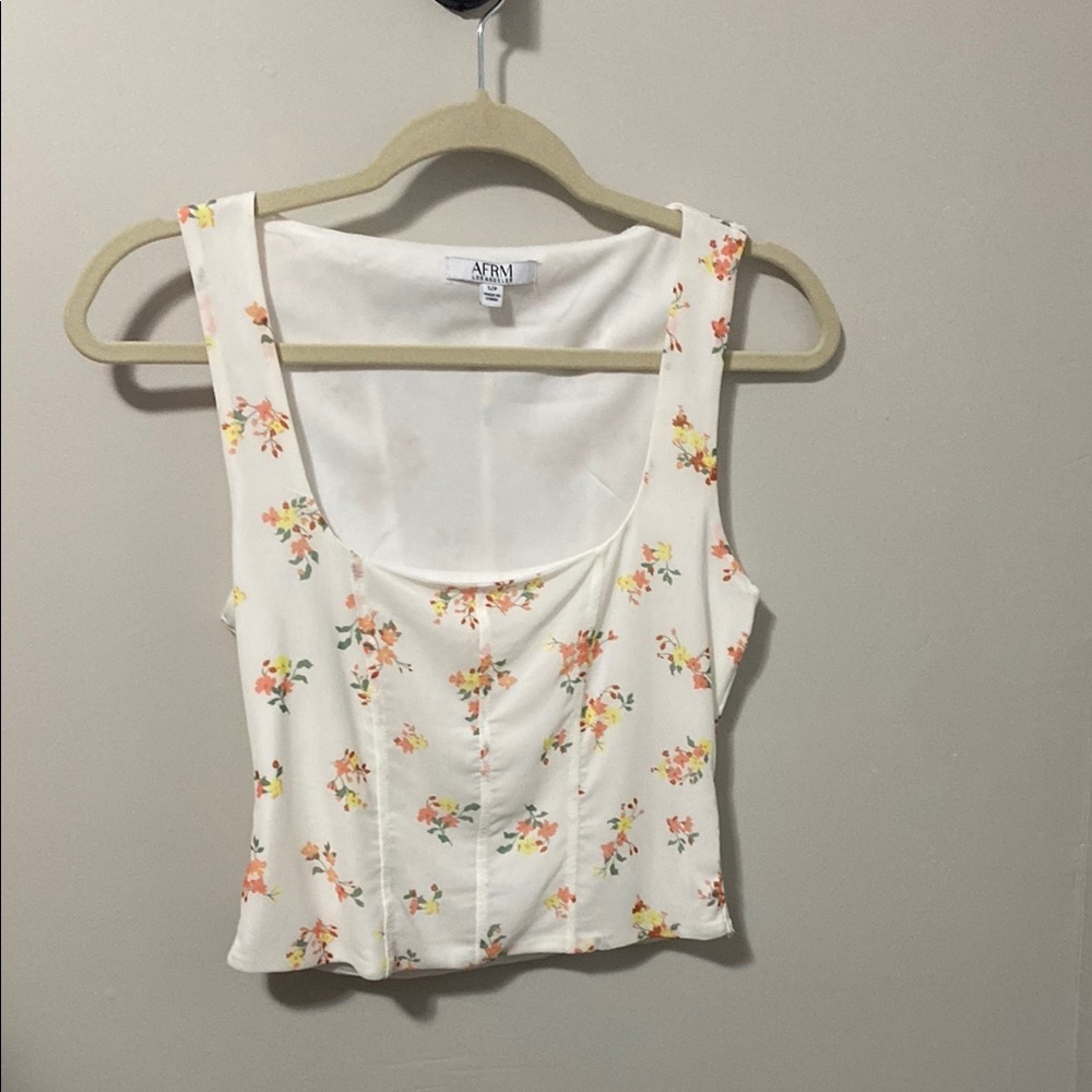 NWOT! AFRM White Floral Print Bustier Tank‎ Top